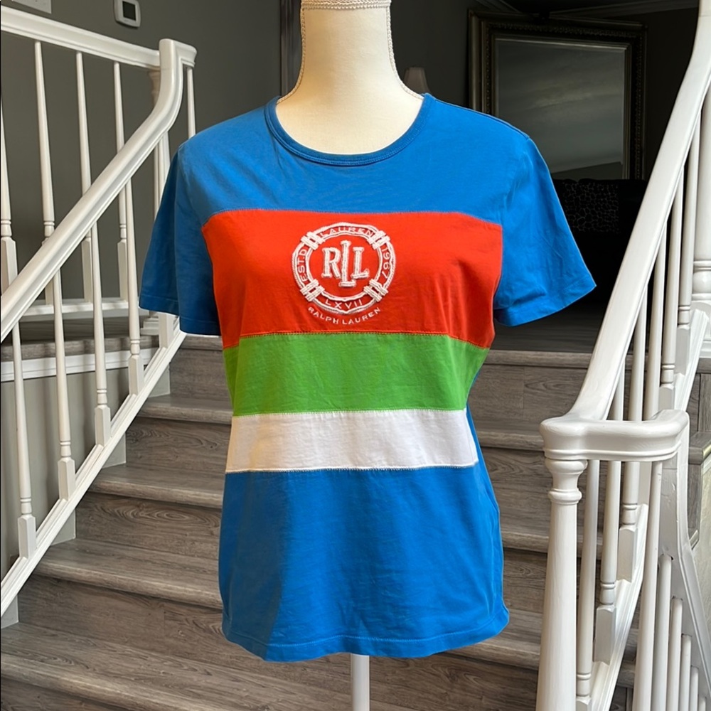 Lauren Ralph Lauren Blue, Orange, Green Tee